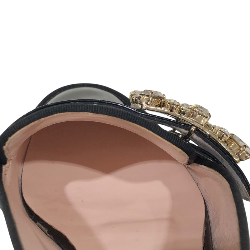 ロジェ ヴィヴィエ ROGER VIVIER ストラスバックルパテンドパンプス ブラック レディース パンプス
