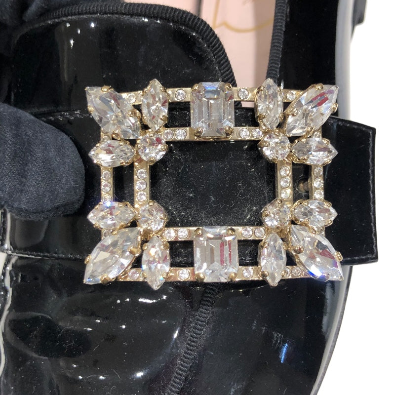 ロジェ ヴィヴィエ ROGER VIVIER ストラスバックルパテンドパンプス ブラック レディース パンプス