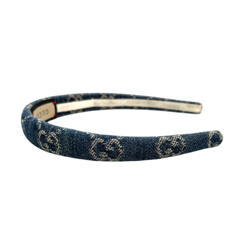 グッチ GUCCI エコ ウォッシュ カチューシャ 652835 ブルー GGデニム レディース その他小物