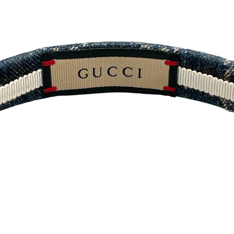 グッチ GUCCI エコ ウォッシュ カチューシャ 652835 ブルー GGデニム