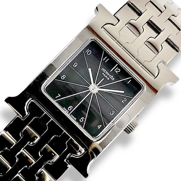 エルメス HERMES Hウォッチ HH1.201 ブラック×シルバー