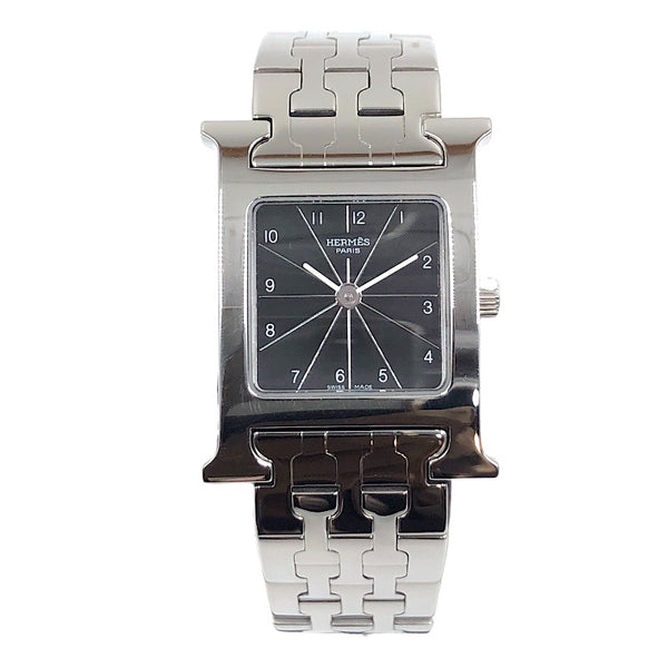 エルメス HERMES Hウォッチ HH1.201 ブラック×シルバー ステンレス レディース