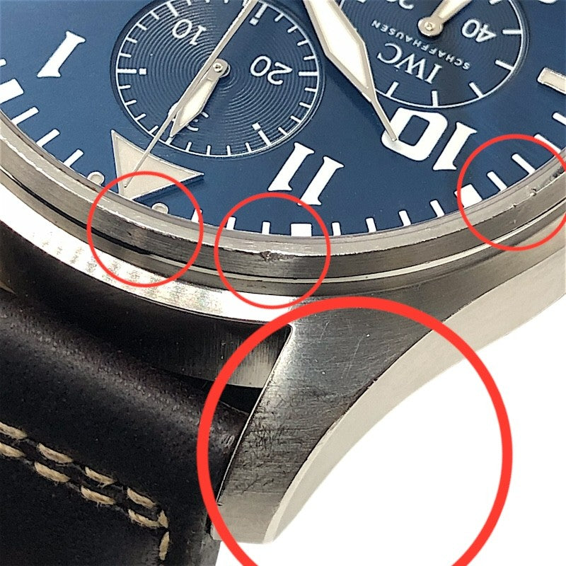 インターナショナルウォッチカンパニー IWC パイロットウォッチ クロノグラフ プティ・プランス IW377706 ブルー×シルバー SS メンズ 腕時計