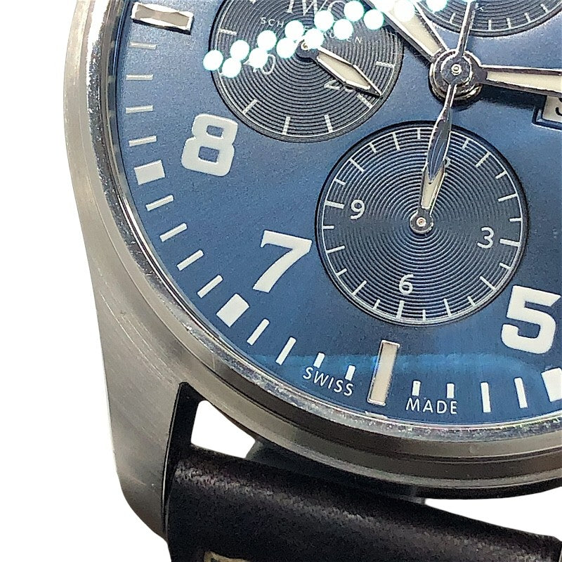 インターナショナルウォッチカンパニー IWC パイロットウォッチ クロノグラフ プティ・プランス IW377706 ブルー×シルバー SS メンズ 腕時計