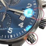 インターナショナルウォッチカンパニー IWC パイロットウォッチ クロノグラフ プティ・プランス IW377706 ブルー×シルバー SS メンズ 腕時計