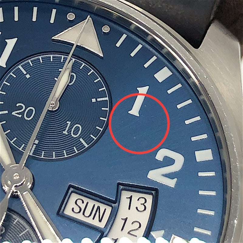インターナショナルウォッチカンパニー IWC パイロットウォッチ クロノグラフ プティ・プランス IW377706 ブルー×シルバー SS メンズ 腕時計
