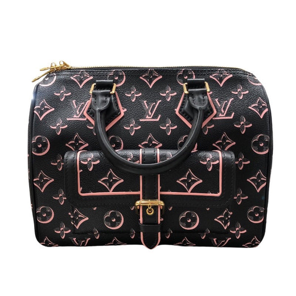 ルイ・ヴィトン LOUIS VUITTON スピーディ・バンドリエール25 M20852 ブラック/ピンク　ゴールド金具 モノグラムキャンバス レディース ショルダーバッグ