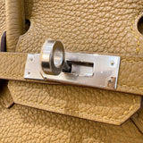エルメス HERMES バーキン25 ヴェルソ Z刻（2021年製) ブロンズドレ・ブルーブリュ シルバー金具 トゴ レディース ハンドバッグ