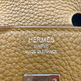 エルメス HERMES バーキン25 ヴェルソ Z刻（2021年製) ブロンズドレ・ブルーブリュ シルバー金具 トゴ レディース ハンドバッグ