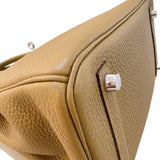 エルメス HERMES バーキン25 ヴェルソ Z刻（2021年製) ブロンズドレ・ブルーブリュ シルバー金具 トゴ レディース ハンドバッグ