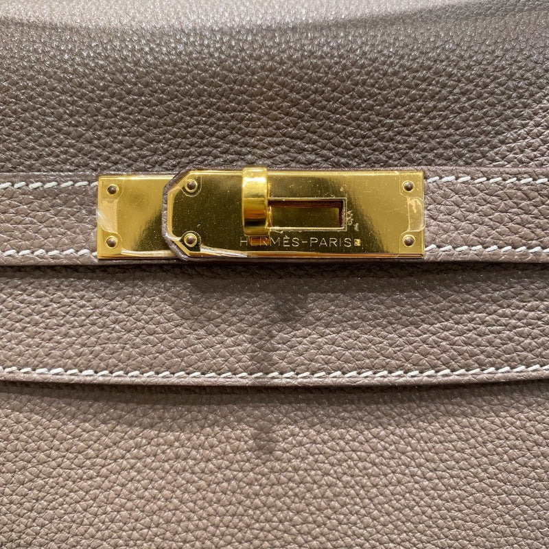 エルメス HERMES ケリー32 内縫い □Q刻 エトゥープ/GD金具 トゴ レディース ショルダーバッグ