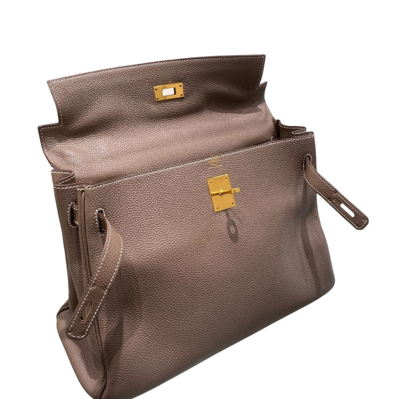 エルメス HERMES ケリー32 内縫い □Q刻 エトゥープ/GD金具 トゴ レディース ショルダーバッグ