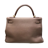 エルメス HERMES ケリー32 内縫い □Q刻 エトゥープ/GD金具 トゴ レディース ショルダーバッグ