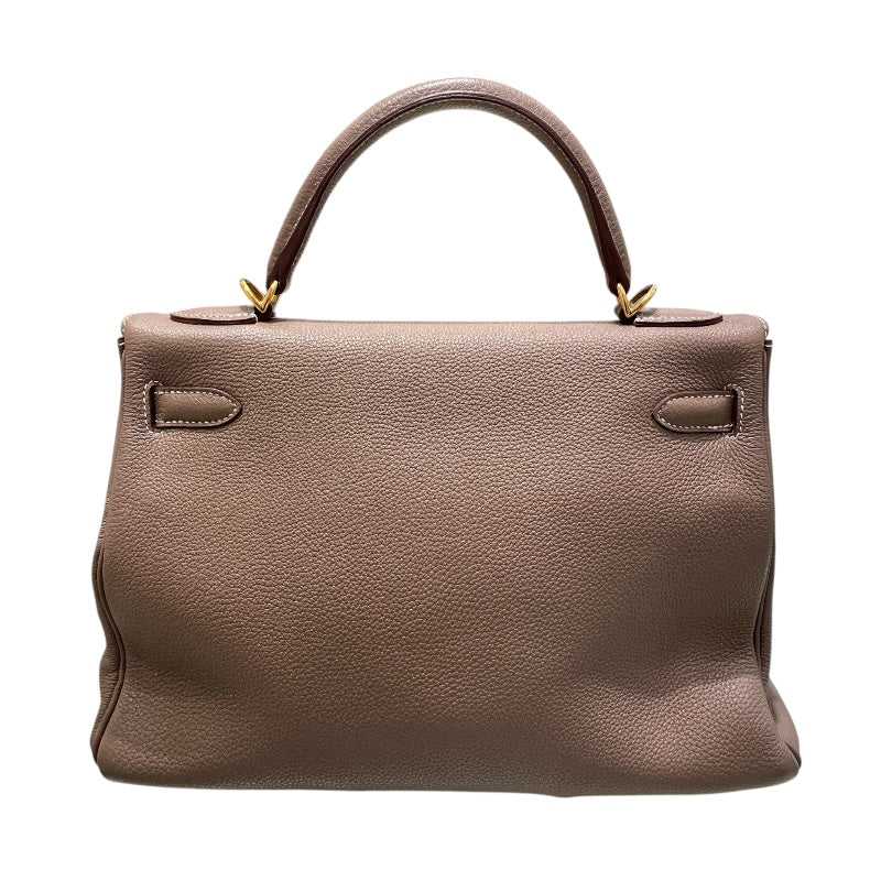 エルメス HERMES ケリー32 内縫い □Q刻 エトゥープ/GD金具 トゴ レディース ショルダーバッグ