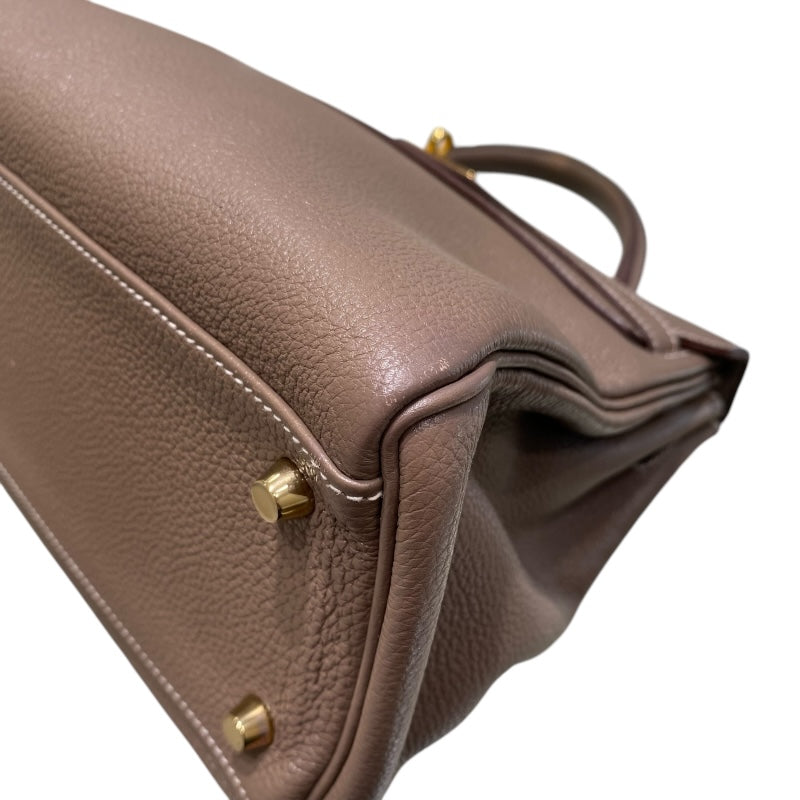 エルメス HERMES ケリー32 内縫い □Q刻 エトゥープ/GD金具 トゴ レディース ショルダーバッグ