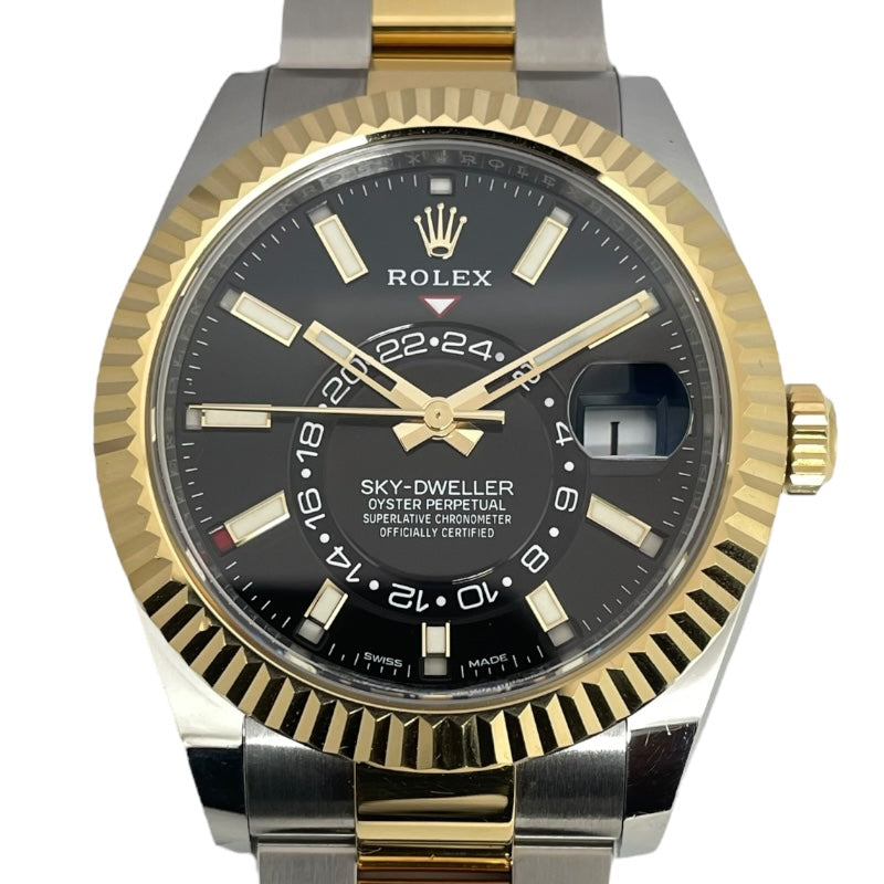 ロレックス ROLEX スカイドゥエラー ランダムシリアル 326933 ブラック K18YG/SS 自動巻き メンズ 腕時計