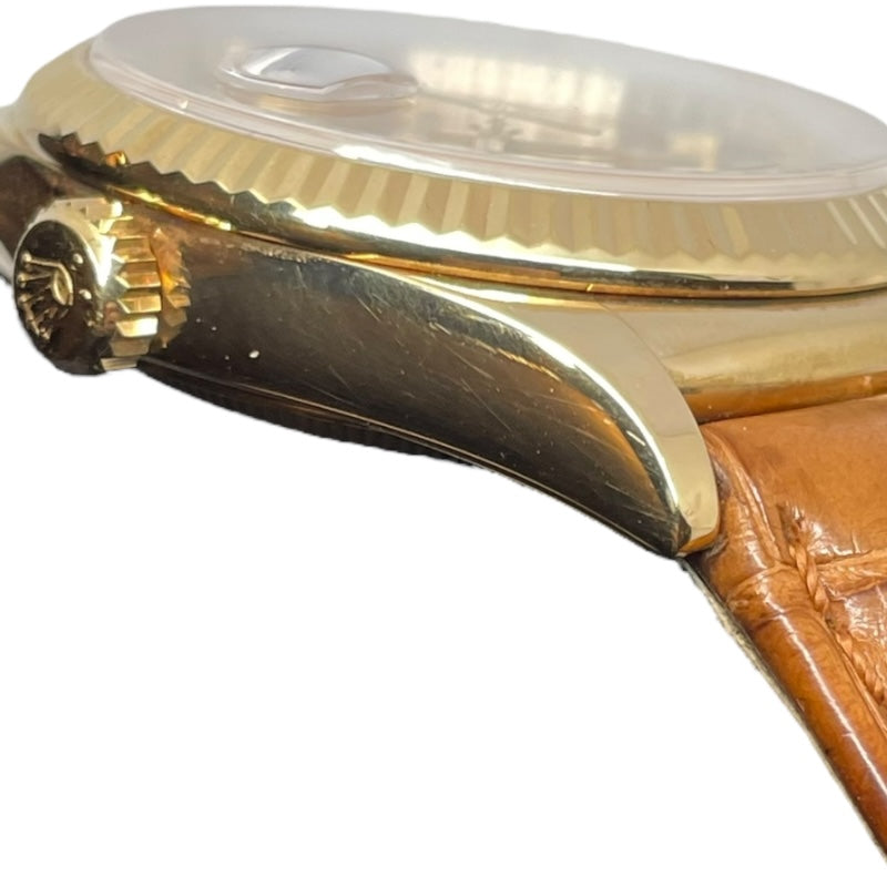 ロレックス ROLEX デイデイト36 ランダムシリアル 118138 コニャック K18YG/革ベルト 自動巻き メンズ 腕時計
