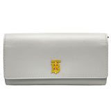 バーバリーロンドン  BURBERRY LONDON ロングウォレット グレー レザー レディース 長財布