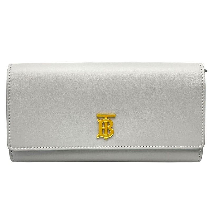バーバリーロンドン  BURBERRY LONDON ロングウォレット グレー レザー レディース 長財布