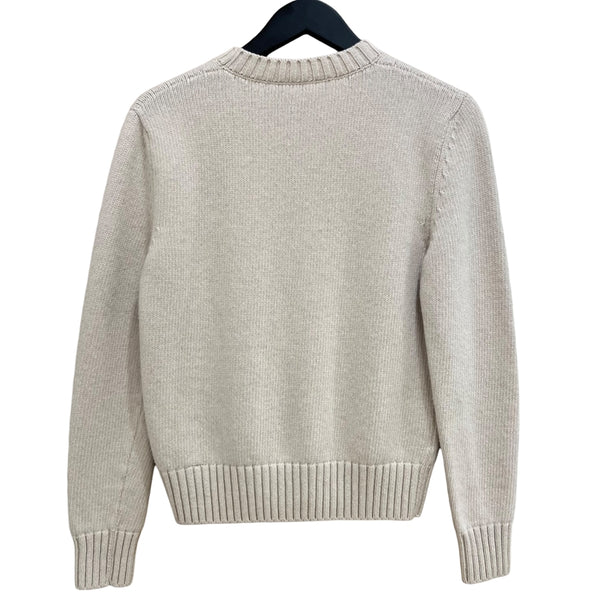 プラダ PRADA ウールカシミヤロゴクルーネックセーター P24A3G クリーム 36 ウール/カシミア レディース セーター