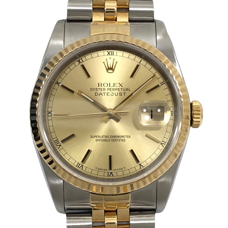 ロレックス ROLEX デイトジャスト E番 16233 シャンパンゴールド SS/K18YG 自動巻き メンズ 腕時計