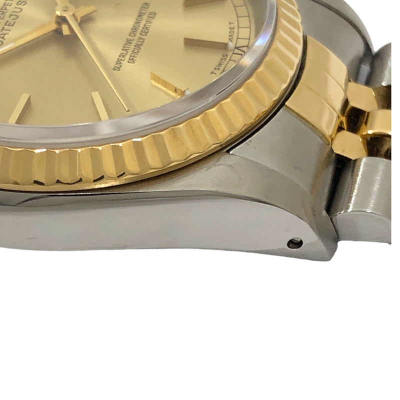 ロレックス ROLEX デイトジャスト E番 16233 シャンパンゴールド SS/K18YG 自動巻き メンズ 腕時計