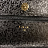 シャネル CHANEL マトラッセ チェーンウォレット AP0250 ブラック ゴールド金具 キャビアスキン レディース ショルダーバッグ