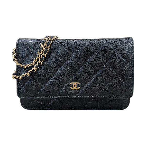 シャネル CHANEL マトラッセ チェーンウォレット AP0250 ブラック ゴールド金具 キャビアスキン レディース ショルダーバッグ