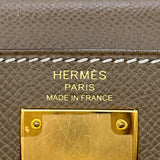 エルメス HERMES ケリー28 外縫い Y刻(2020年製) エトゥープ ゴールド金具 ヴォーエプソン レディース ハンドバッグ