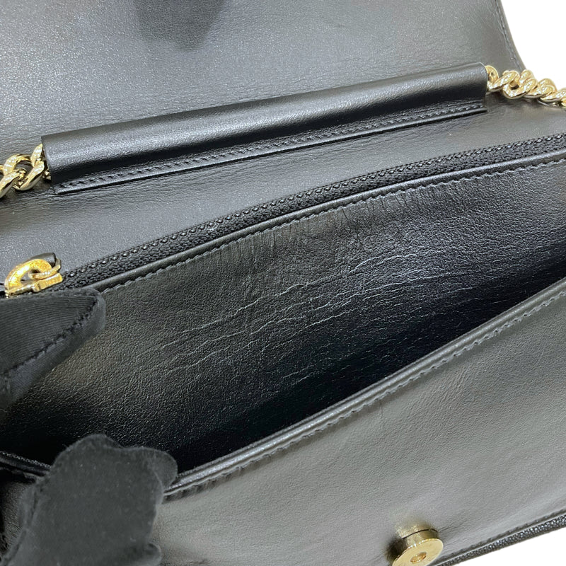 シャネル CHANEL ボーイシャネル Vステッチ チェーンウォレット AP1117 30番台 ブラック ゴールド金具 キャビアスキン レディース ショルダーバッグ