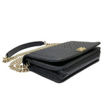 シャネル CHANEL ボーイシャネル Vステッチ チェーンウォレット AP1117 30番台 ブラック ゴールド金具 キャビアスキン レディース ショルダーバッグ