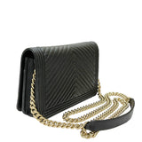 シャネル CHANEL ボーイシャネル Vステッチ チェーンウォレット AP1117 30番台 ブラック ゴールド金具 キャビアスキン レディース ショルダーバッグ