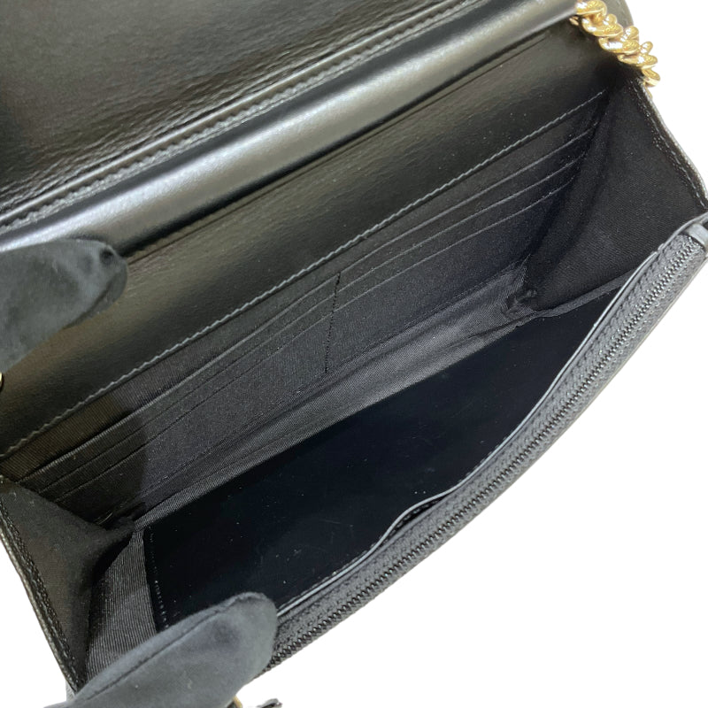 シャネル CHANEL ボーイシャネル Vステッチ チェーンウォレット AP1117 30番台 ブラック ゴールド金具 キャビアスキン レディース ショルダーバッグ