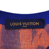 ルイ・ヴィトン LOUIS VUITTON LVジャズフライヤー 半袖ニット ラウンドネック 1AAU5K オレンジ×ブルー コットン100% メンズ ニット