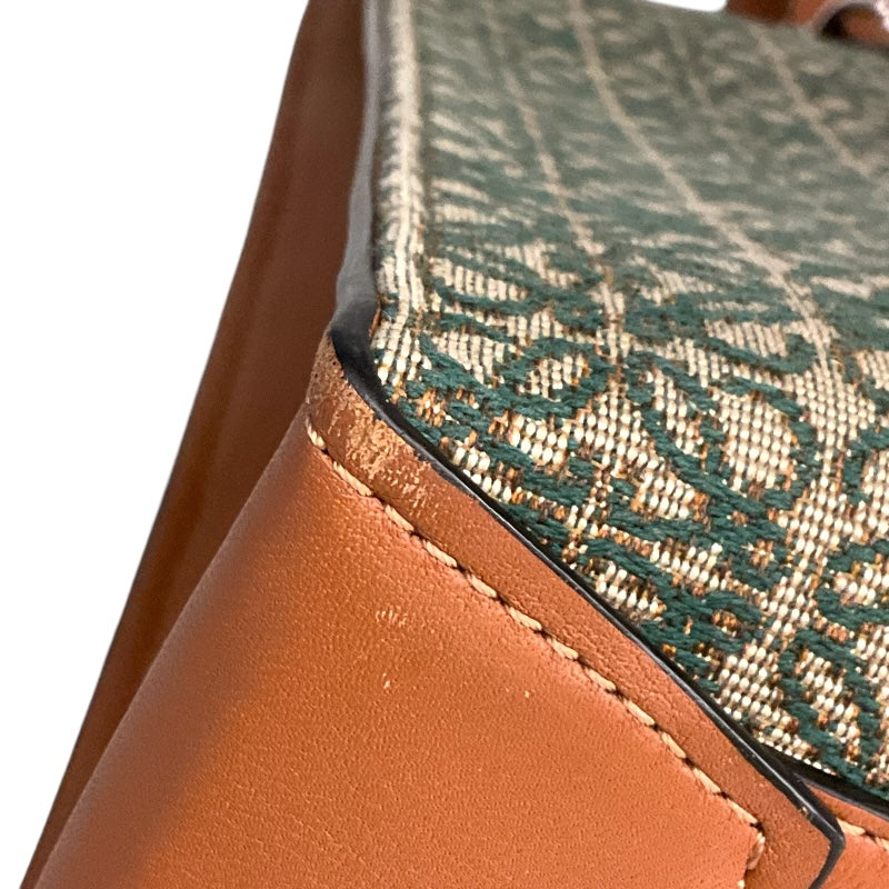 ロエベ LOEWE バックル ホリゾンタルトート グリーン アナグラムジャガード レディース トートバッグ