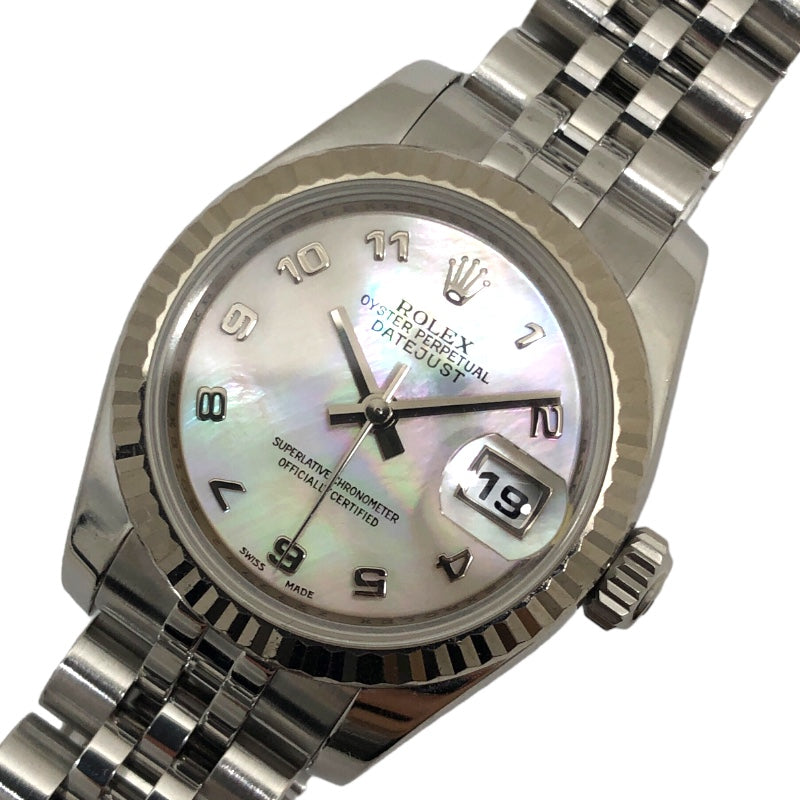ロレックス ROLEX デイトジャスト26 ピンクシェル Z番 179174NA ピンク WG/SS レディース 腕時計
