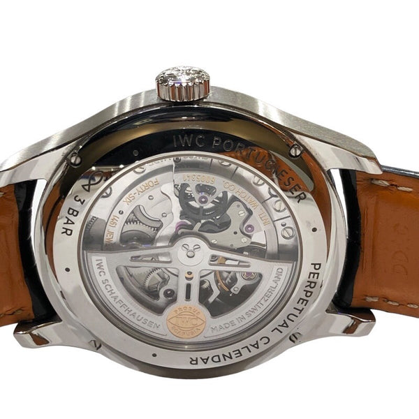 インターナショナルウォッチカンパニー IWC ポルトギーゼ  パーペチュアルカレンダー 42 IW344207 グリーン ステンレススチール 自動巻き メンズ 腕時計