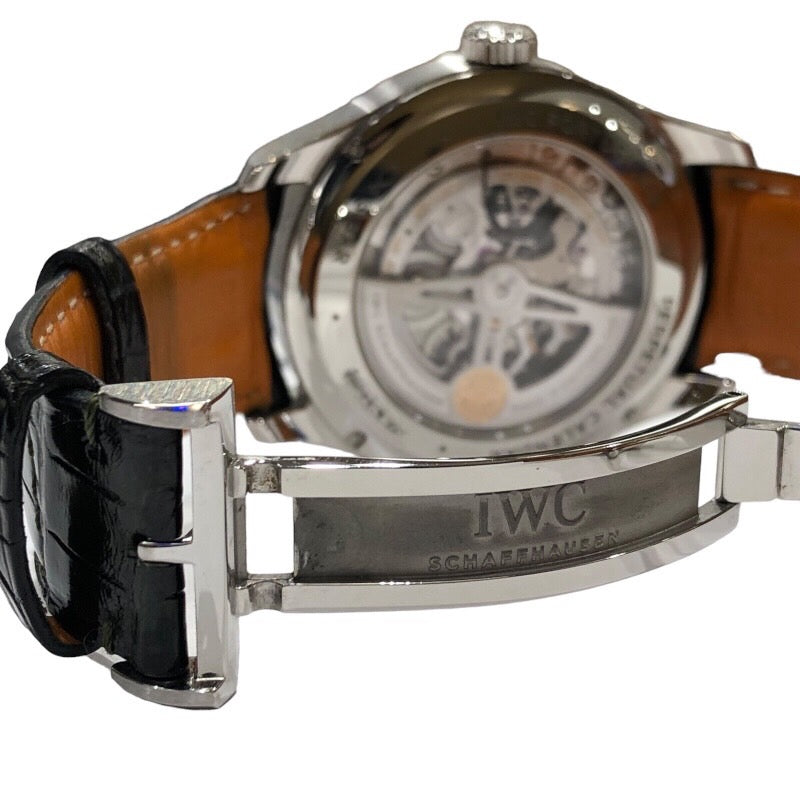 インターナショナルウォッチカンパニー IWC ポルトギーゼ  パーペチュアルカレンダー 42 IW344207 グリーン ステンレススチール 自動巻き メンズ 腕時計