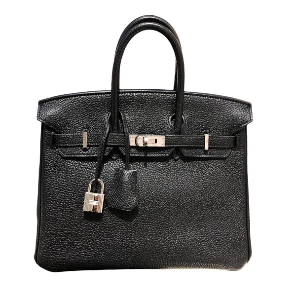 エルメス HERMES バーキン25 □Q刻 ブラック/SV金具 トゴ レディース
