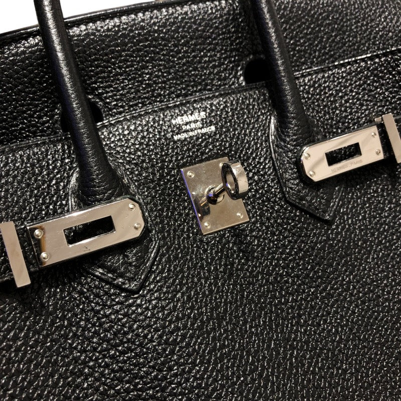 エルメス HERMES バーキン25 □Q刻 ブラック/SV金具 トゴ レディース ハンドバッグ