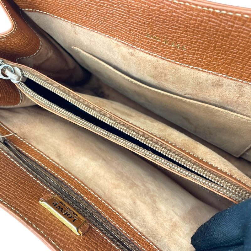 ロエベ LOEWE バルセロナハンドバッグ ブラウン レザー レディース ハンドバッグ