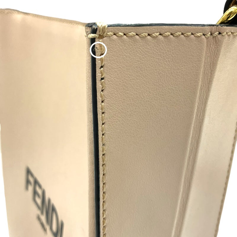 フェンディ FENDI ショッピングバッグ スモール 8BH382 ピンク ゴールド金具 レザー レディース ショルダーバッグ