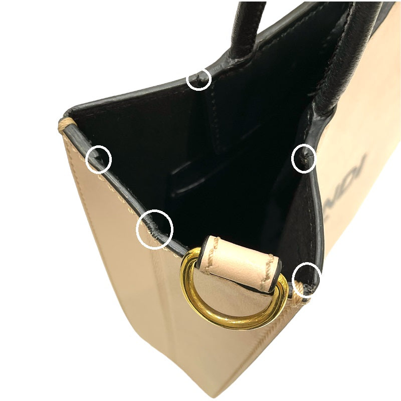 フェンディ FENDI ショッピングバッグ スモール 8BH382 ピンク ゴールド金具 レザー レディース ショルダーバッグ