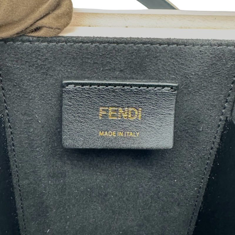 フェンディ FENDI バーティカルカバ ボックス 8BT339 ピンク×ブラック ゴールド金具 レザー レディース ショルダーバッグ