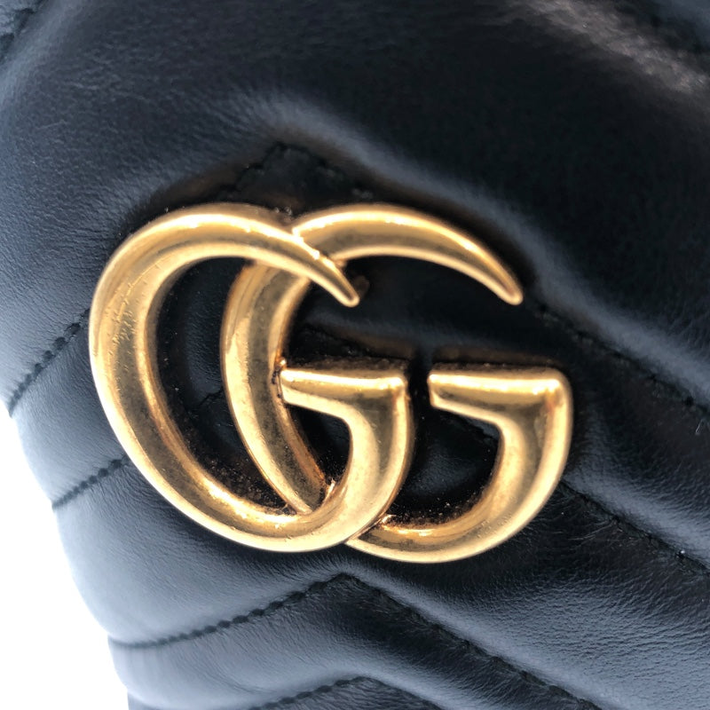 グッチ GUCCI GGマーモントミニバケットバッグ 575163 ブラック レザー レディース ショルダーバッグ | 中古ブランドリユースショップ  OKURA(おお蔵)