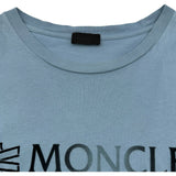 モンクレール MONCLER フロックロゴ Tシャツ 8C000 ブルー コットン メンズ 半袖Ｔシャツ