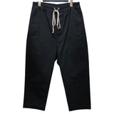 リックオウエンス RICK OWENS ドローストリング クロップドパンツ RU17F8395-DT ブラック コットン メンズ クロップドパンツ