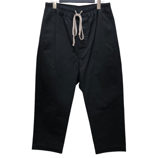 リックオウエンス RICK OWENS ドローストリング クロップドパンツ RU17F8395-DT ブラック コットン メンズ クロップドパンツ