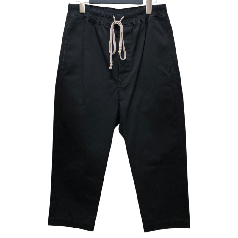リックオウエンス RICK OWENS ドローストリング クロップドパンツ RU17F8395-DT ブラック コットン メンズ クロップドパンツ