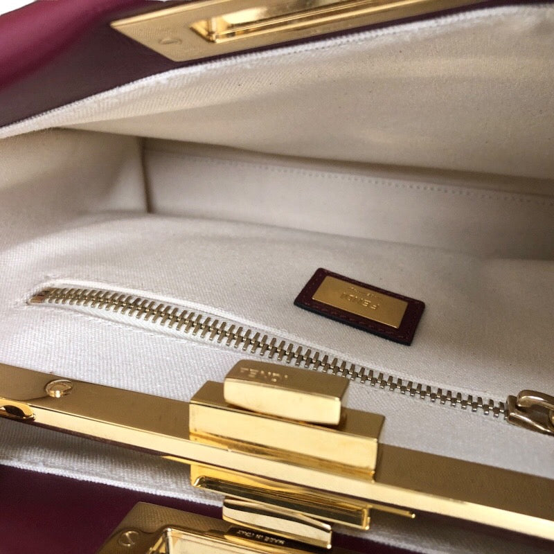 フェンディ FENDI ピーカブーレギュラー 8BN290 アイボリー キャンパスｘカーフ レディース ハンドバッグ